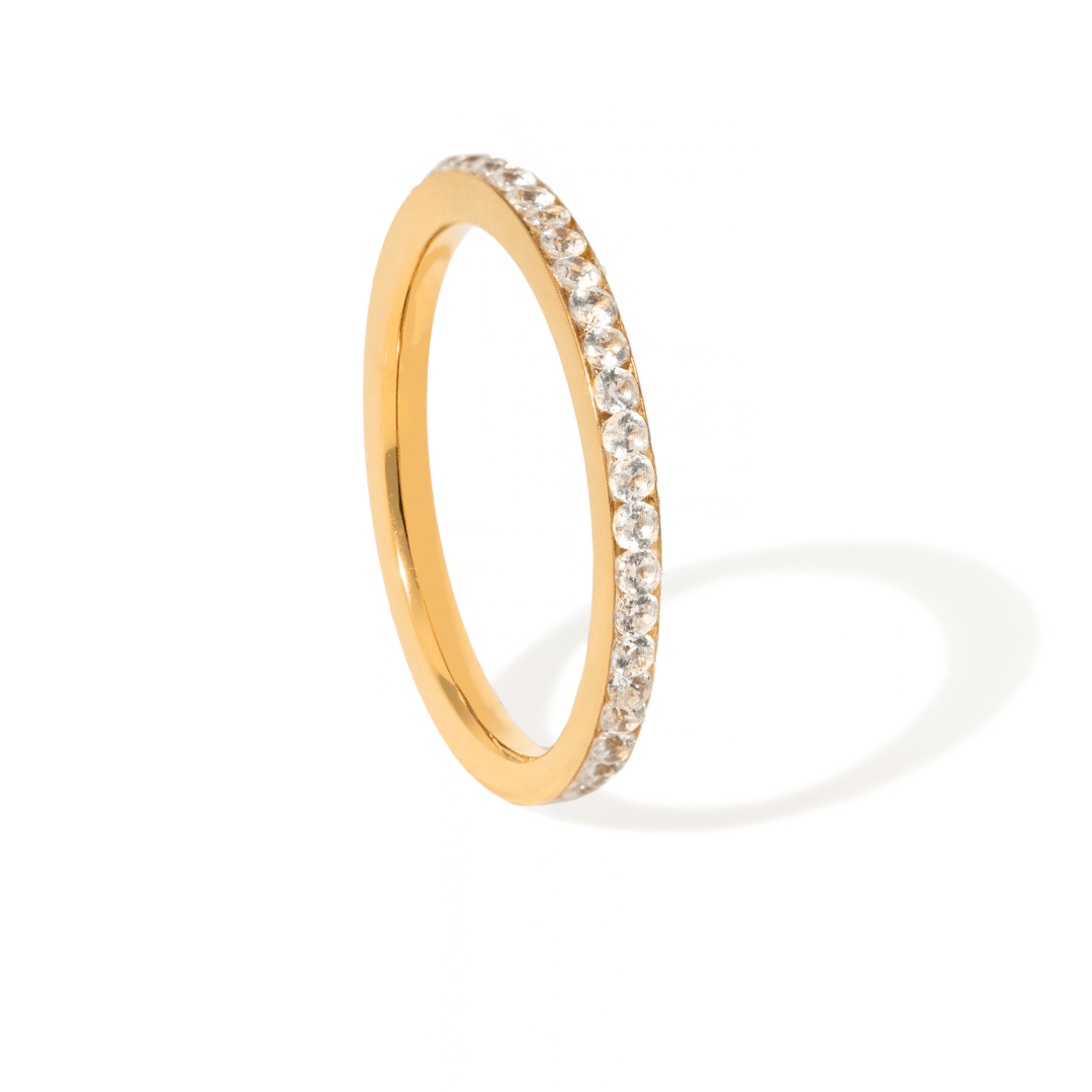 Golden Sparkle Band Ring - ANILLOS - Malandra Jewelry - EUWR656.7