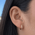 GOLDEN SQUARE GLEAM HOOPS - ARETES - Malandra Jewelry - ZWA132-QX01330