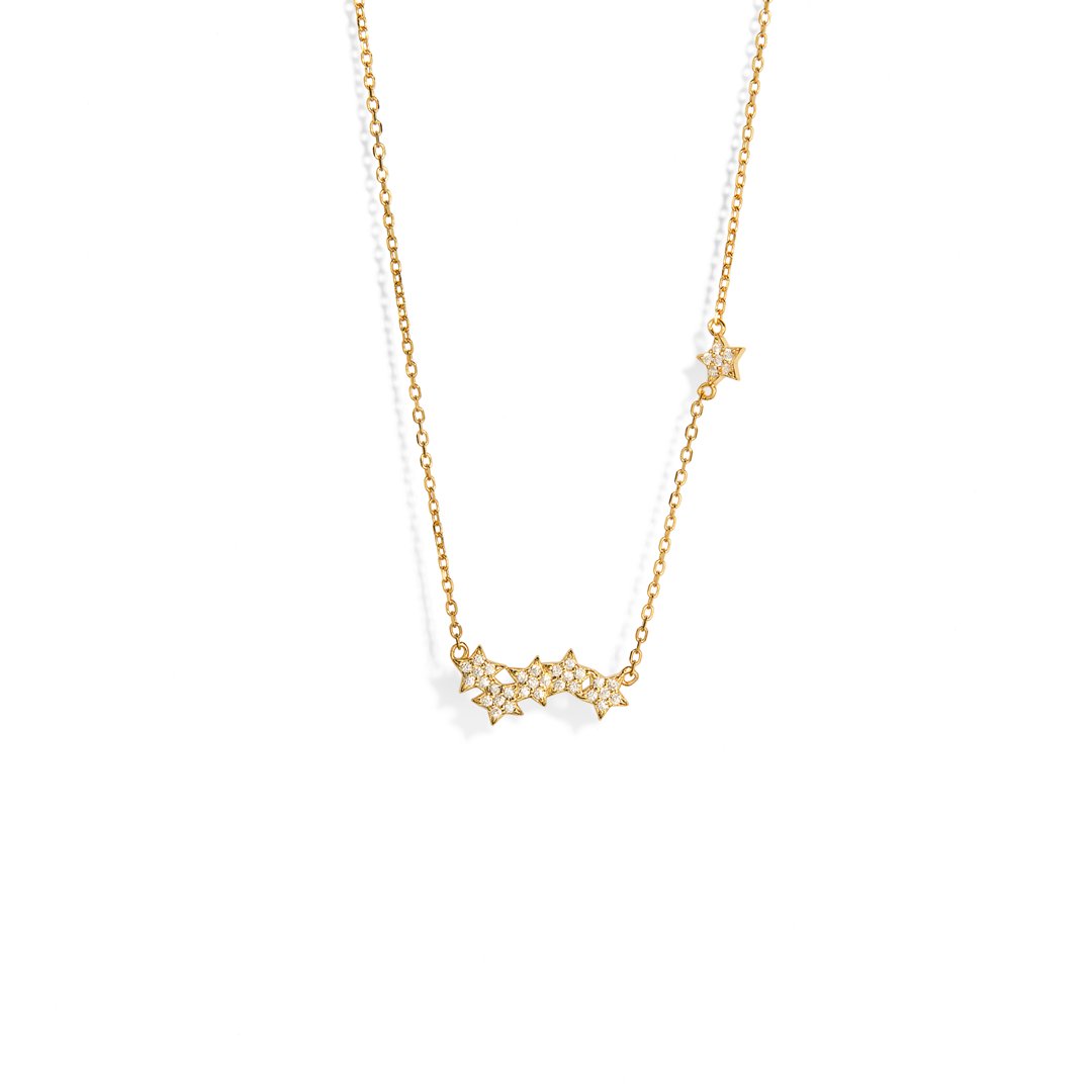 GOLDEN STARLINE NECKLACE - COLLARES - Malandra Jewelry - EAWC45 - MMN406 - 2