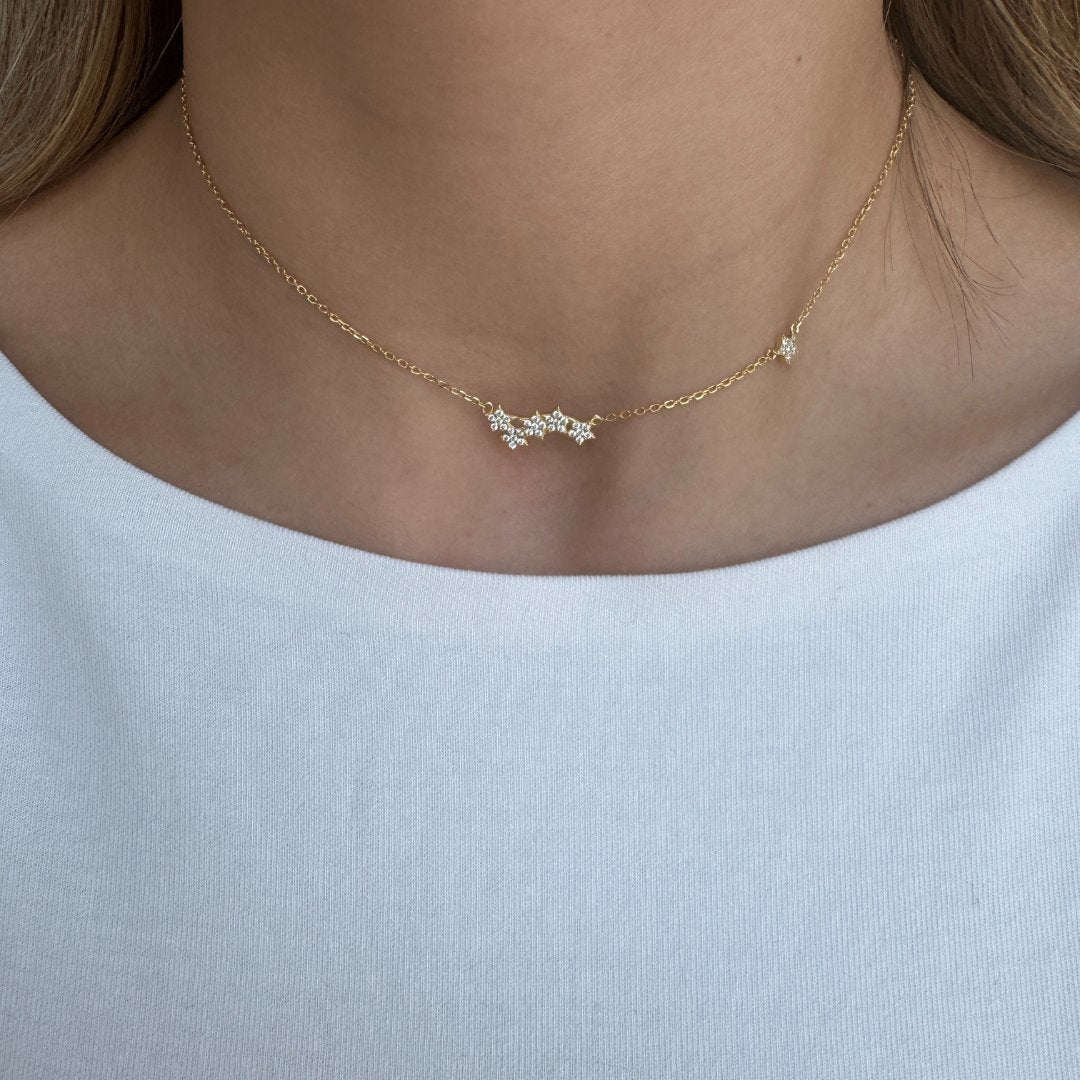 GOLDEN STARLINE NECKLACE - COLLARES - Malandra Jewelry - EAWC45 - MMN406 - 2