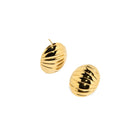 GOLDEN STRIPED CIRCLE EARRINGS - ARETES - Malandra Jewelry - EUWA71 - JDEW2408013