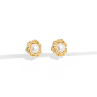 GOLDEN SUN PEARL EARRINGS - ARETES - Malandra Jewelry - EUWA313-JDE2408069