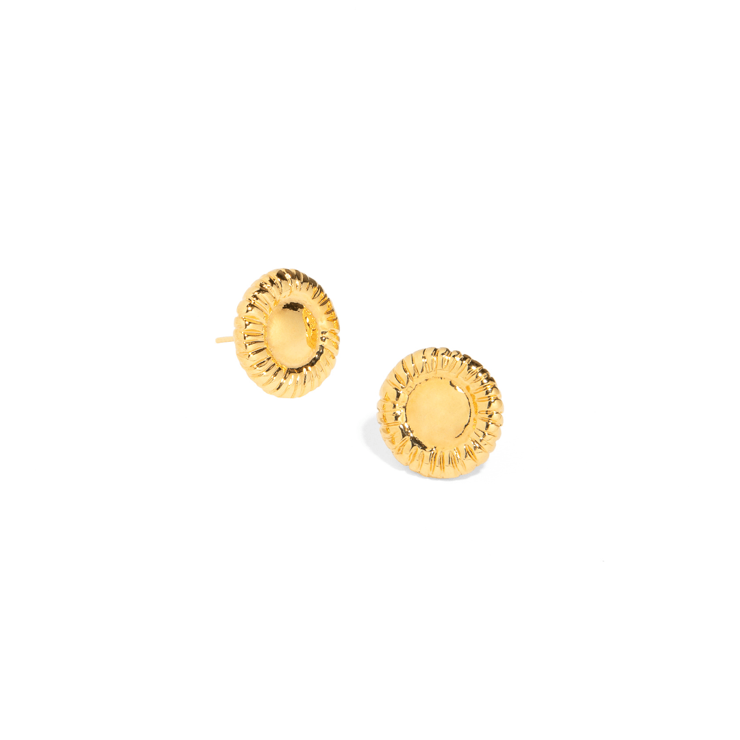 GOLDEN SUNFLOWER STUDS - ARETES - Malandra Jewelry - VCA239 - 4029
