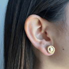 GOLDEN SUNFLOWER STUDS - ARETES - Malandra Jewelry - VCA239 - 4029