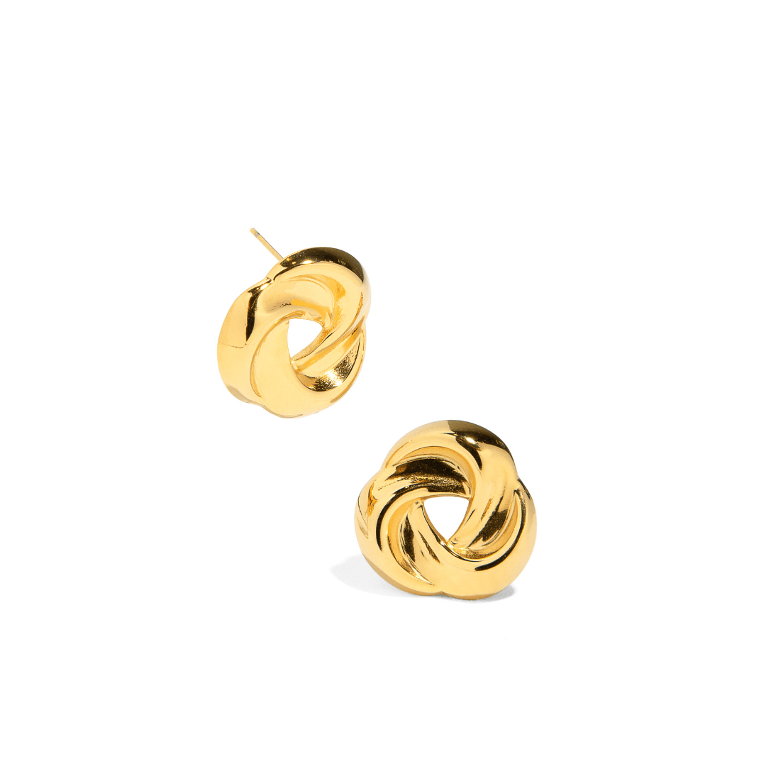 GOLDEN TIED STUDS - ARETES - Malandra Jewelry - ZZA16 - E02155J