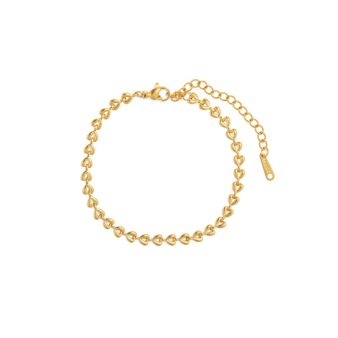 GOLDEN TOTAL HEARTS BRACELET - PULSERAS - Malandra Jewelry - EUWP164 - JDWB2303003