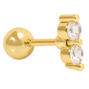 GOLDEN TWIN SPARK PIERCING - ARETES - Malandra Jewelry - ZTA36-EGD1985