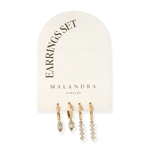 Golden Twinkle Earrings Set - ARETES - Malandra Jewelry - ZYA23