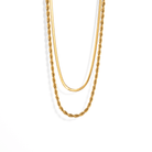 GOLDEN TWIST & FLAT CHAIN NECKLACE - COLLARES - Malandra Jewelry - TC1914