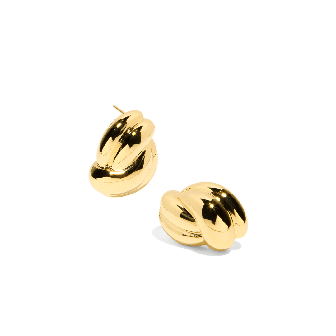 GOLDEN TWIST GLOW EARRINGS - ARETES - Malandra Jewelry - ZOA23 - G51101IOZ