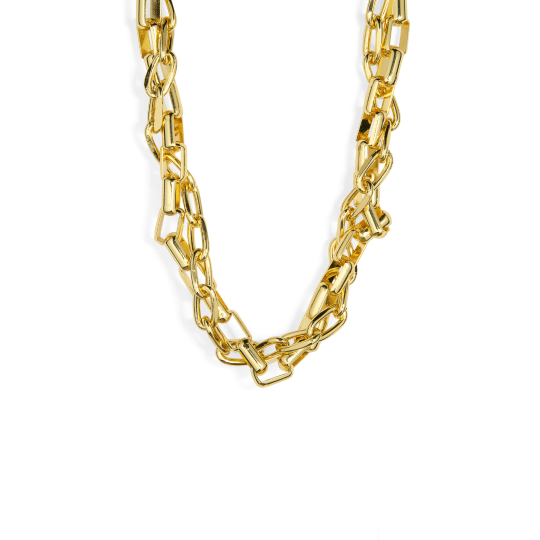 GOLDEN TWIST SHORT CHAIN NECKLACE - COLLARES - Malandra Jewelry - TC1987