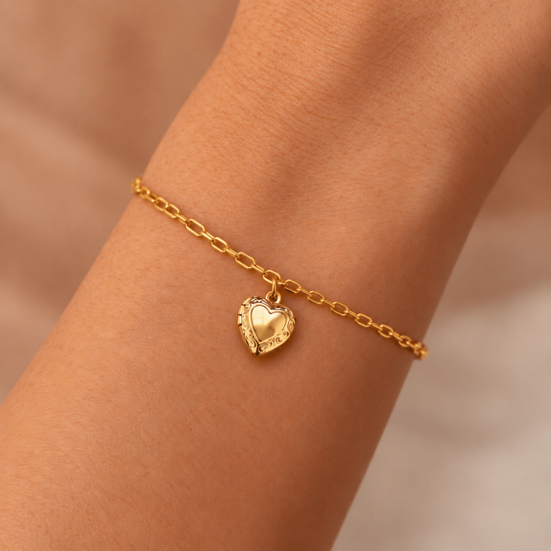Golden Vintage Locket Bracelet - PULSERAS - Malandra Jewelry - TP2660