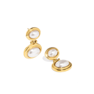 GOLDEN VINTAGE PEARL EARRINGS - ARETES - Malandra Jewelry - EUWA203 - JDE0103019