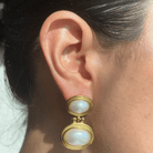 GOLDEN VINTAGE PEARL EARRINGS - ARETES - Malandra Jewelry - EUWA203 - JDE0103019