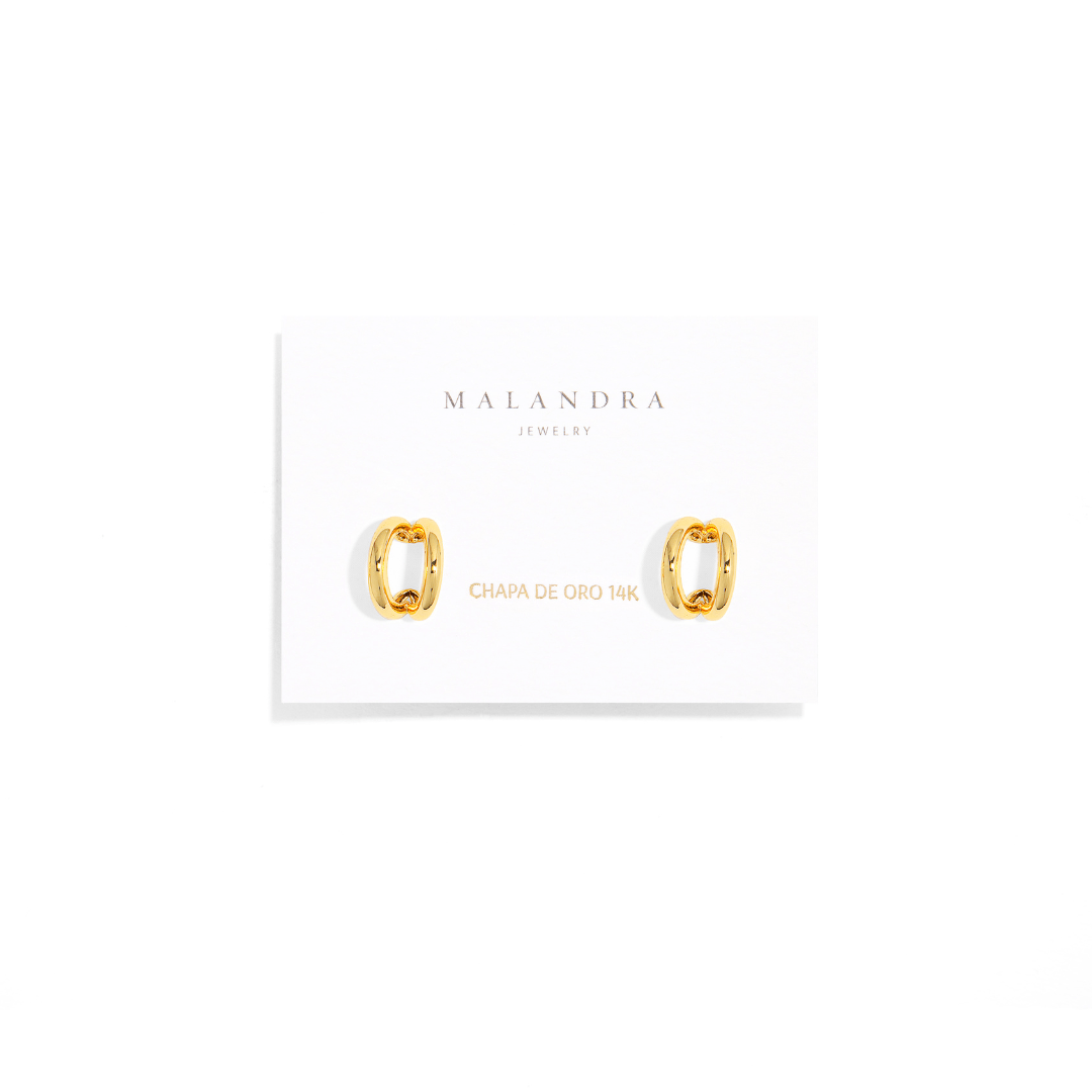 GOLDEN WAVE HOOPS - ARETES - Malandra Jewelry - ZWA15 - QX00934Y