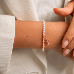 GRACE PEARL CROSS BRACELET - PULSERAS - Malandra Jewelry - TP2470