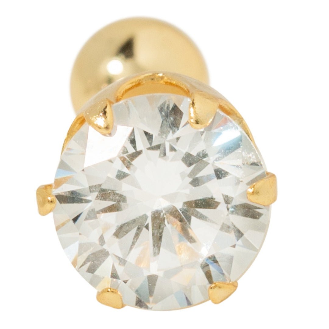 GRAND GOLD ZIRCONIA PIERCING - ARETES - Malandra Jewelry - EOBA24-eh5626