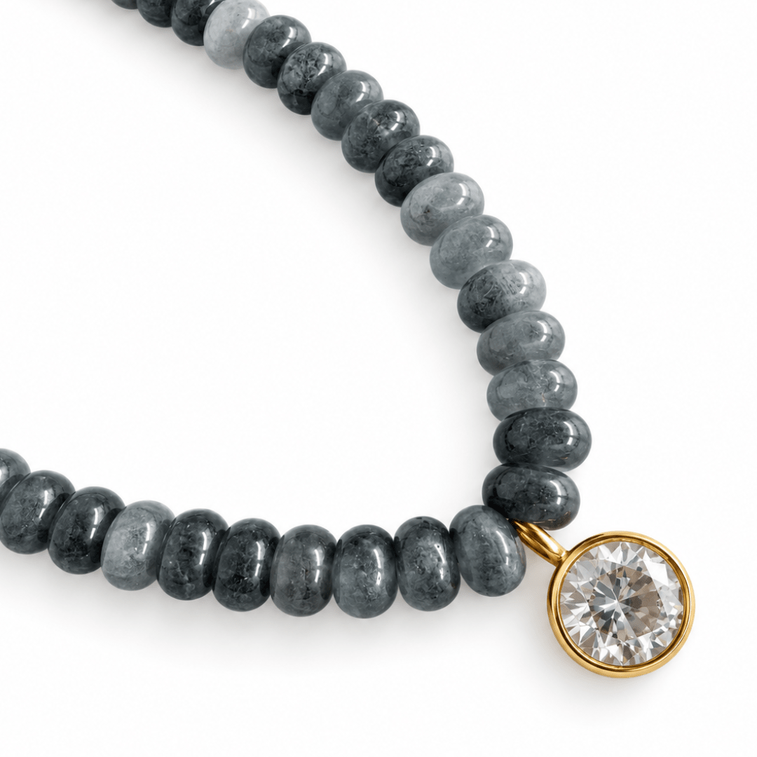 GRAPHITE JASPER GAIA NECKLACE. - COLLARES - Malandra Jewelry - TC2541