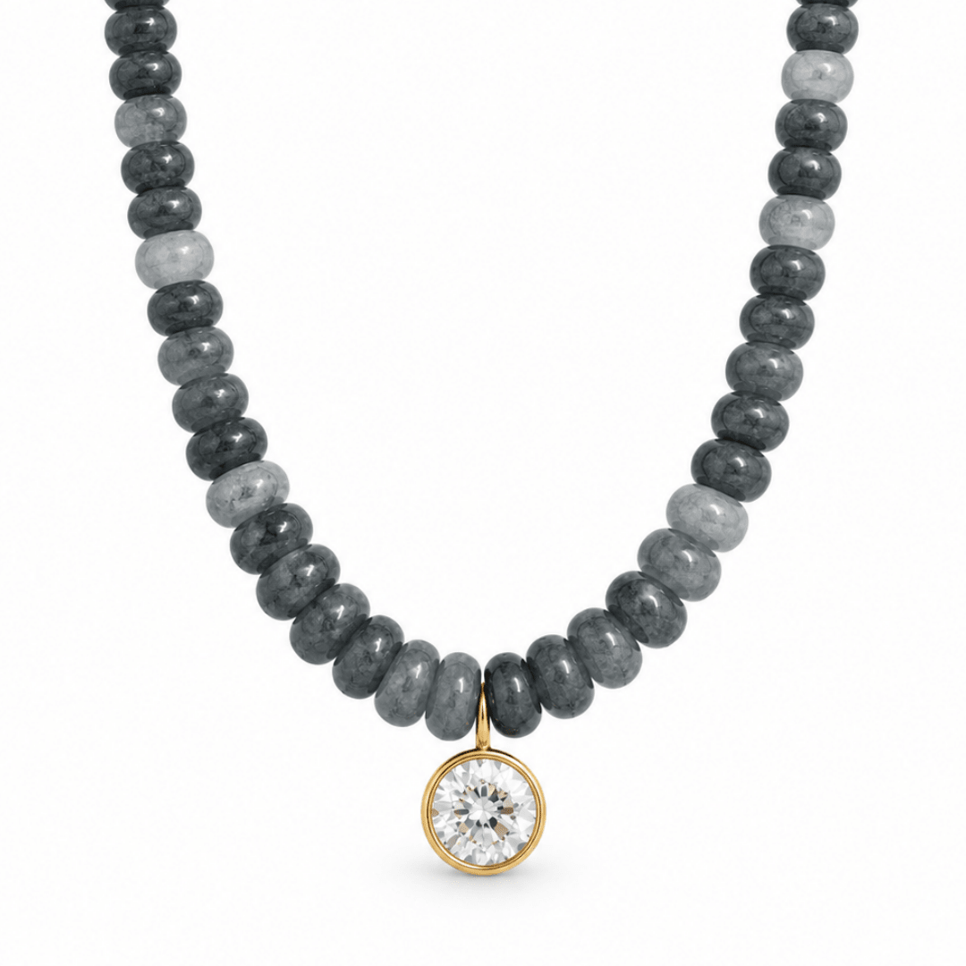 GRAPHITE JASPER GAIA NECKLACE - COLLARES - Malandra Jewelry - TC2541