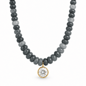 GRAPHITE JASPER GAIA NECKLACE - COLLARES - Malandra Jewelry - TC2541