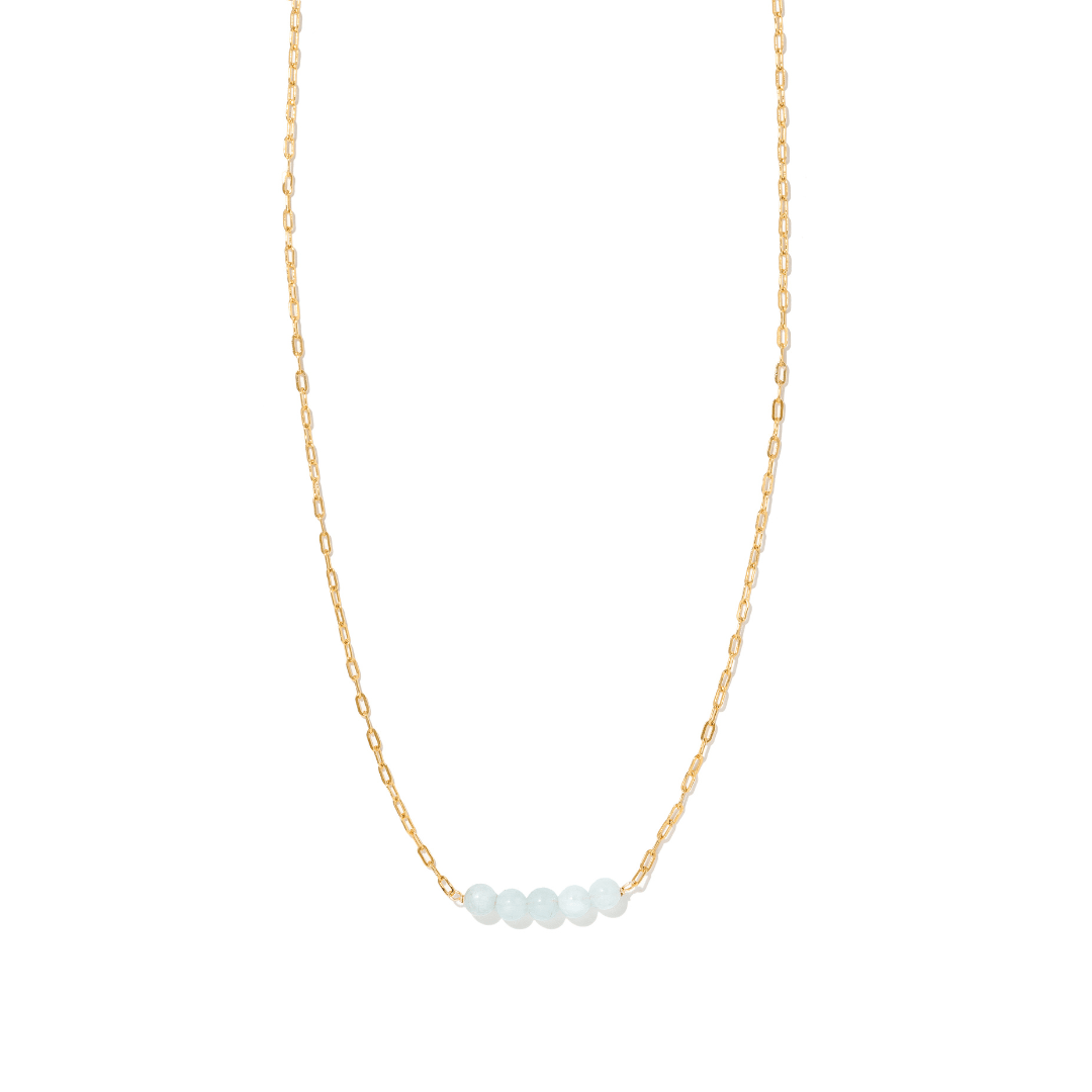 GRATITUDE AQUAMARINE NECKLACE - COLLARES - Malandra Jewelry - TC2322