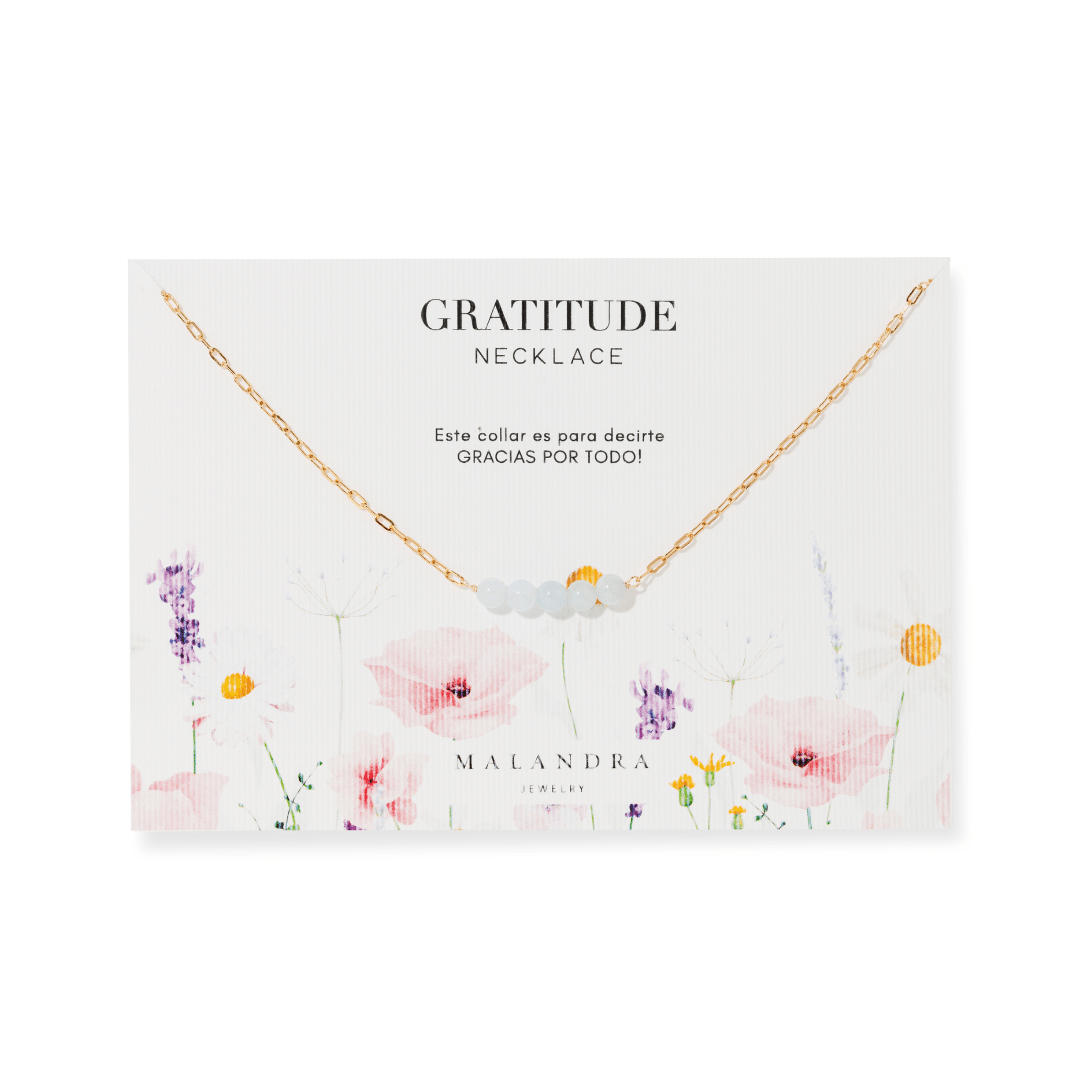 GRATITUDE AQUAMARINE NECKLACE - COLLARES - Malandra Jewelry - TC2322