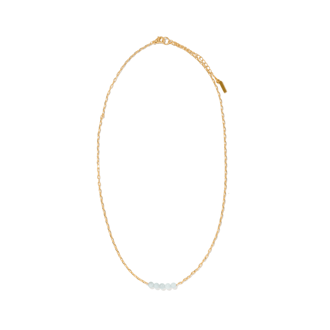 GRATITUDE AQUAMARINE NECKLACE - COLLARES - Malandra Jewelry - TC2322