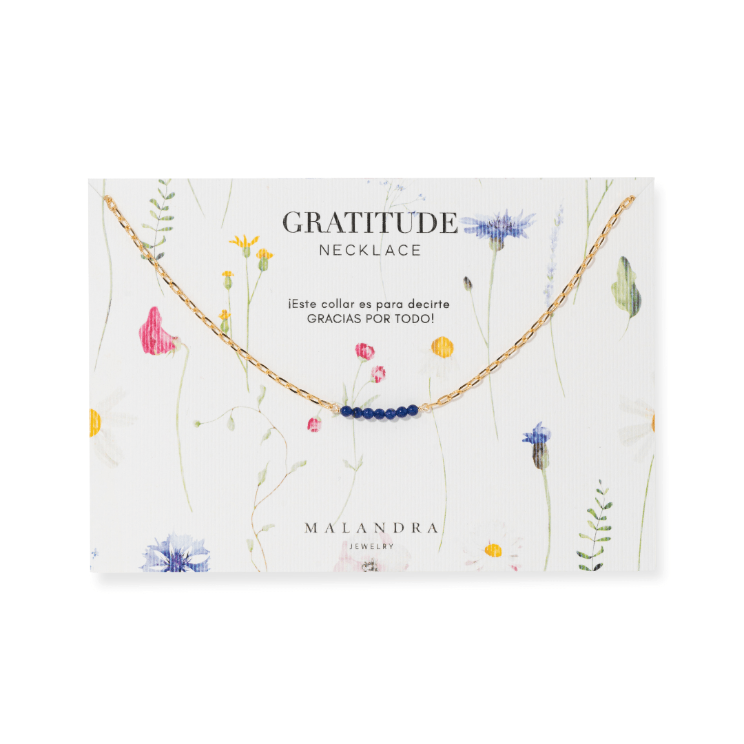 GRATITUDE BLUE JADE NECKLACE - COLLARES - Malandra Jewelry - TC2321