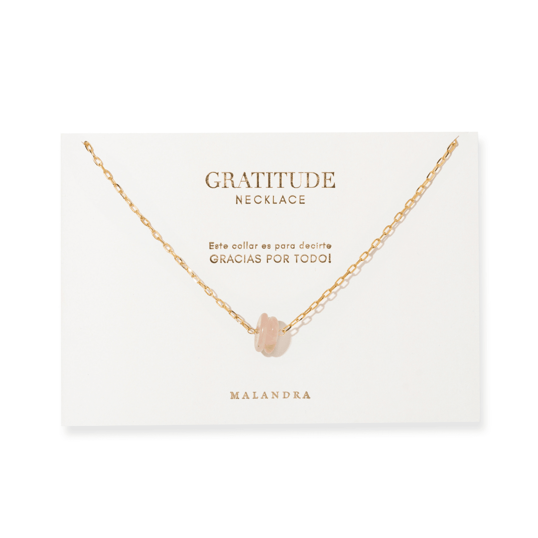 Gratitude Blush Quartz Necklace - COLLARES - Malandra Jewelry - TC2632