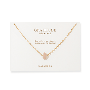 Gratitude Blush Quartz Necklace - COLLARES - Malandra Jewelry - TC2632