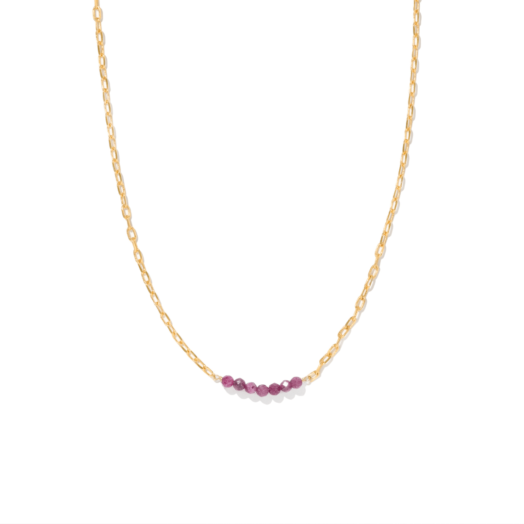 GRATITUDE LOVE RUBY NECKLACE - COLLARES - Malandra Jewelry - TC2339