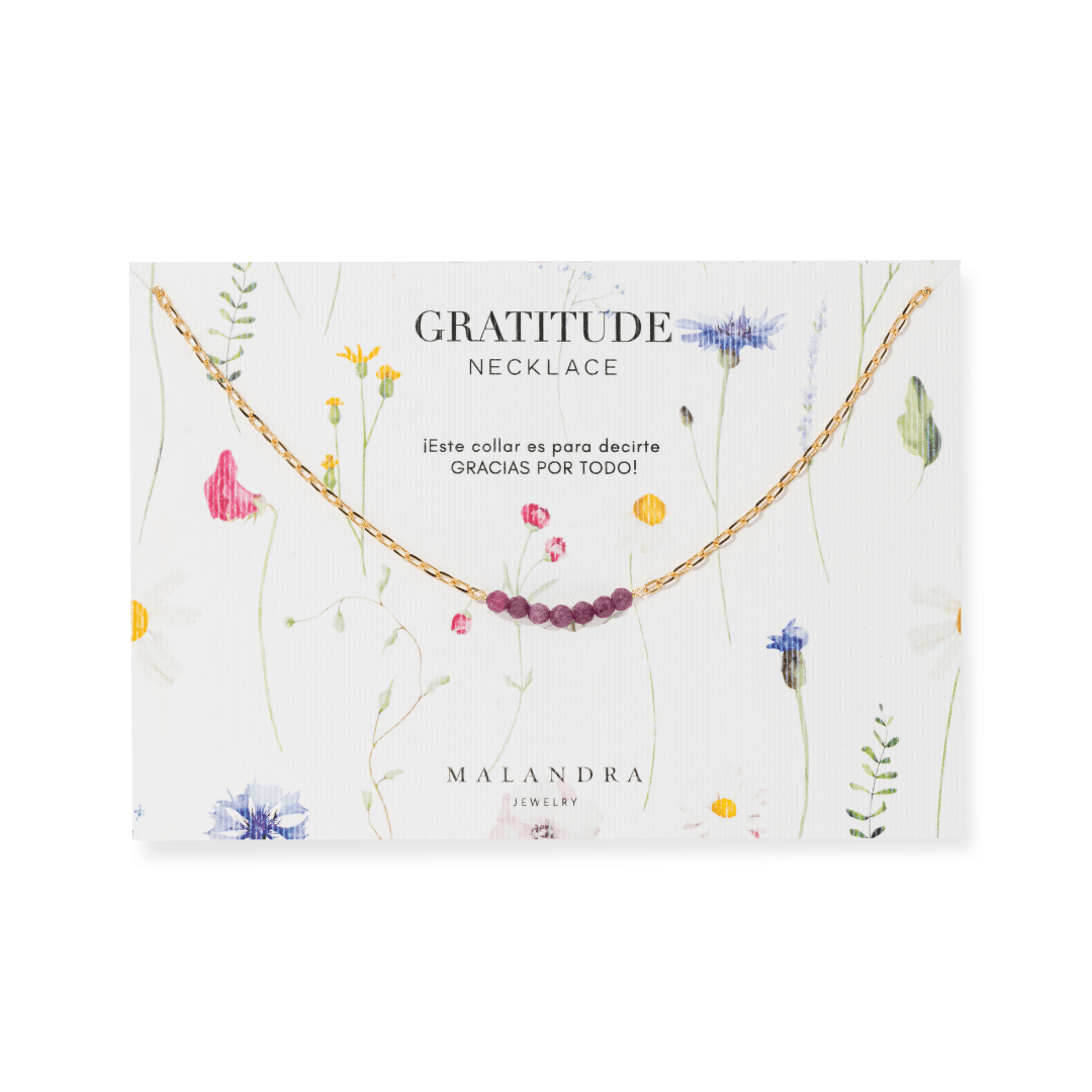 GRATITUDE LOVE RUBY NECKLACE - COLLARES - Malandra Jewelry - TC2339