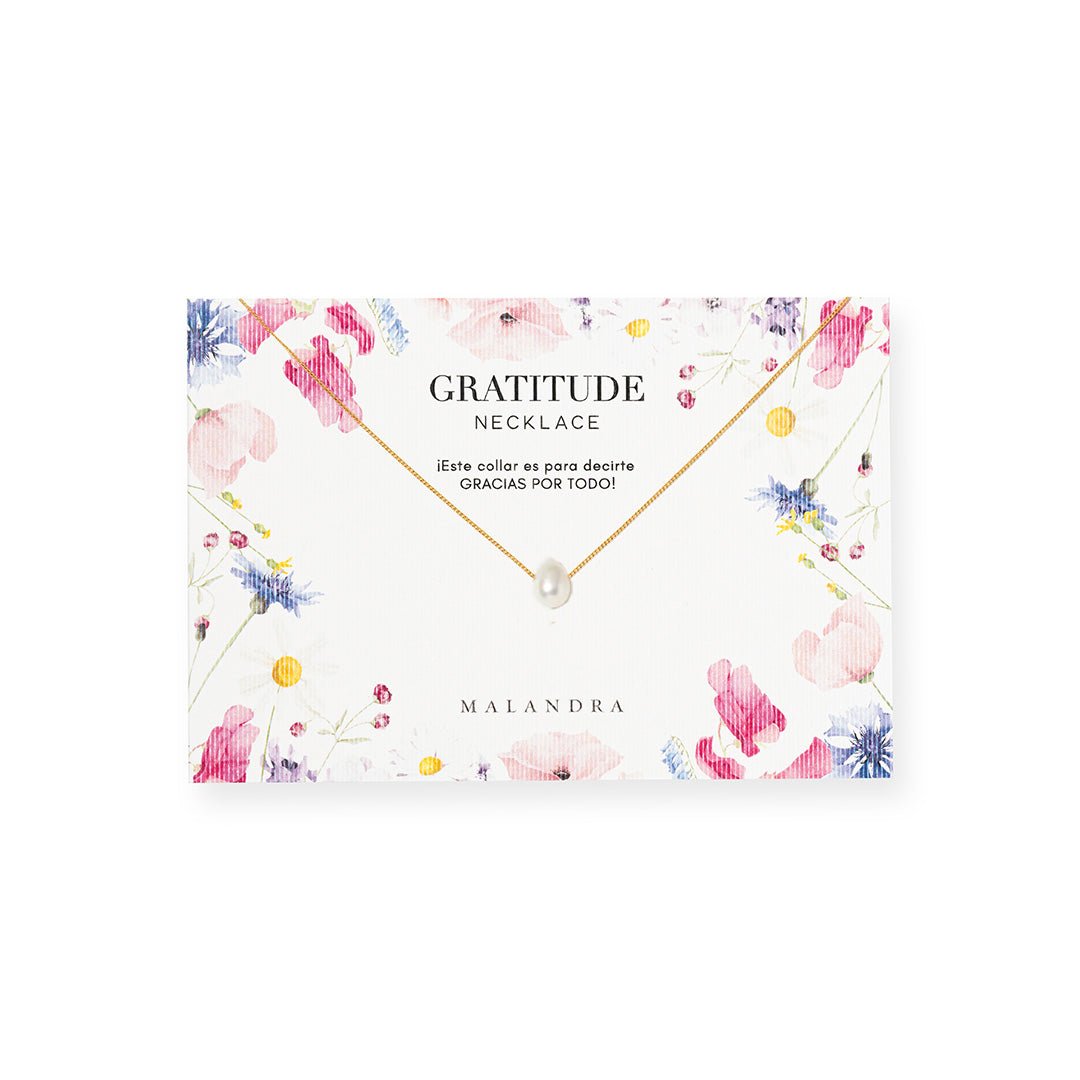 GRATITUDE PEARL DROP NECKLACE - COLLARES - Malandra Jewelry - TC2094