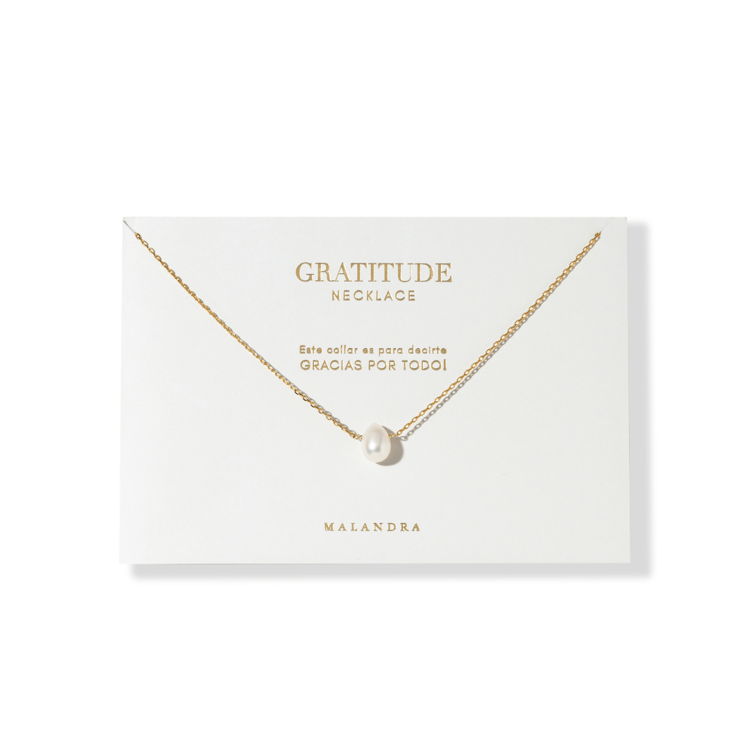 GRATITUDE PEARL DROP NECKLACE - COLLARES - Malandra Jewelry - TC2094