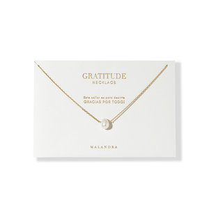 GRATITUDE PEARL DROP NECKLACE - COLLARES - Malandra Jewelry - TC2094