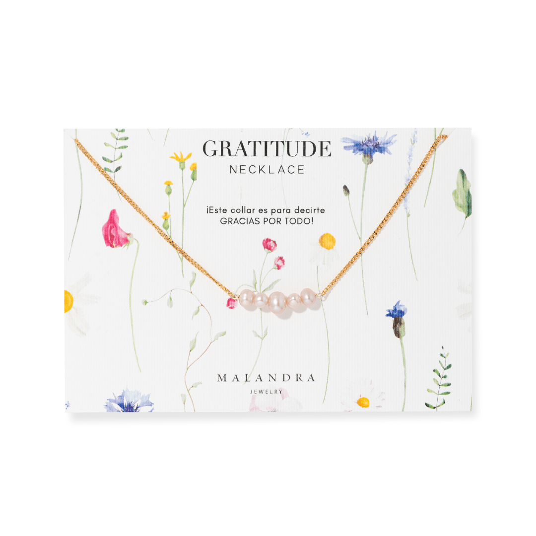 GRATITUDE PEARL LINE NECKLACE - COLLARES - Malandra Jewelry - TC2283