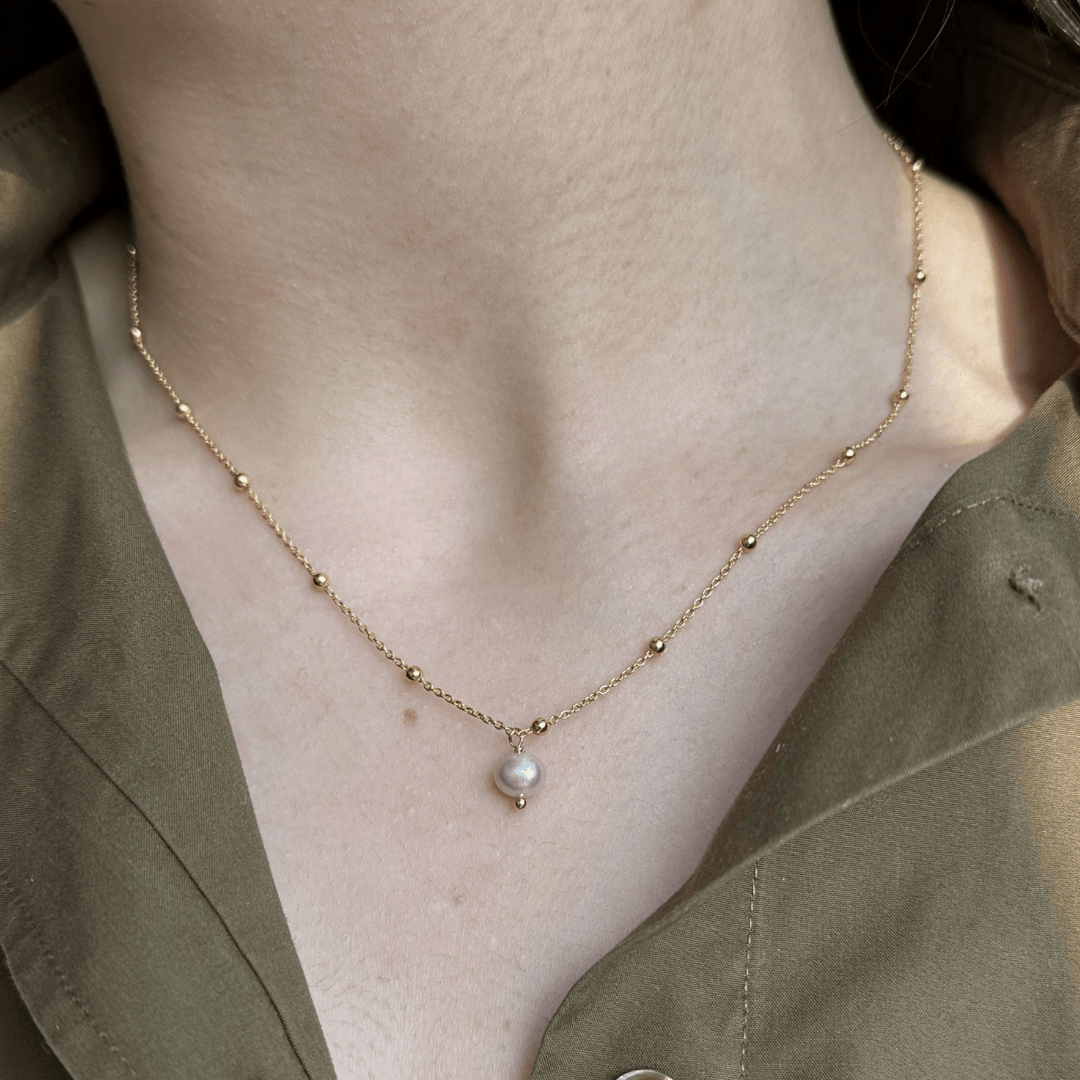 GRATITUDE PINK PEARL NECKLACE - COLLARES - Malandra Jewelry - TC2282