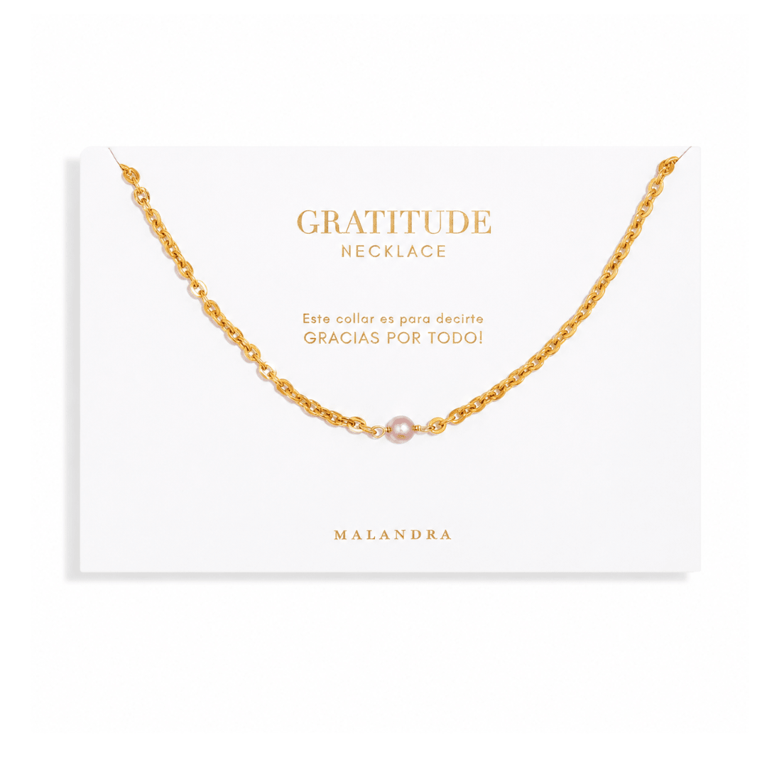 GRATITUDE ROSE PEARL NECKLACE - COLLARES - Malandra Jewelry - TC947