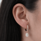 GRATITUDE ROSE QUARTZ HOOPS - ARETES - Malandra Jewelry - TA2275