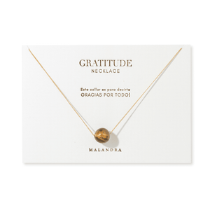 GRATITUDE TIGER EYE NECKLACE - COLLARES - Malandra Jewelry - TC2177