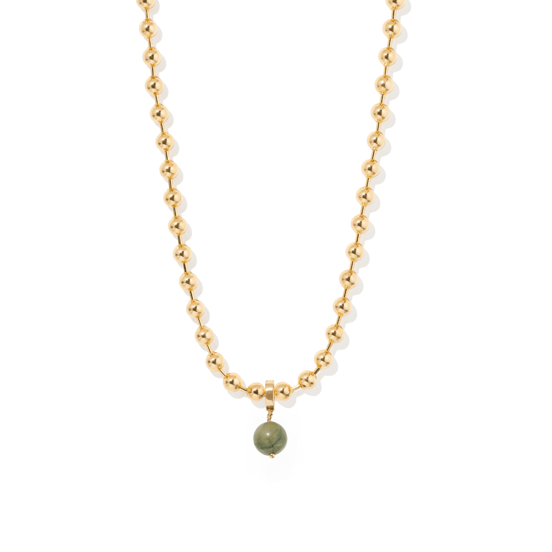 GREEN AGATE BEADED NECKLACE - COLLARES - Malandra Jewelry - TC2295 / EYHC13