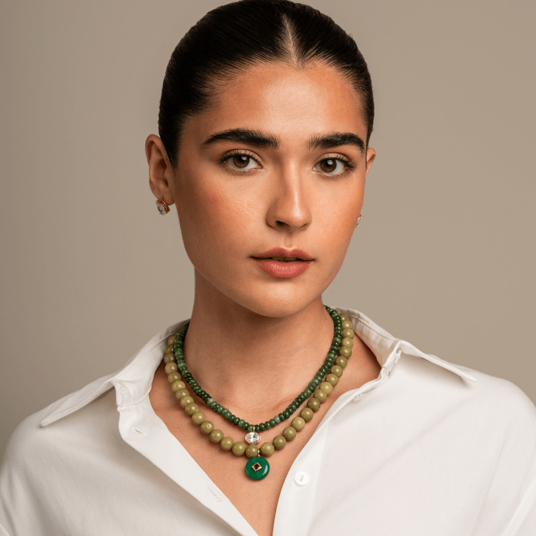 Green Alxa Gaia Necklace - COLLARES - Malandra Jewelry - TC2434