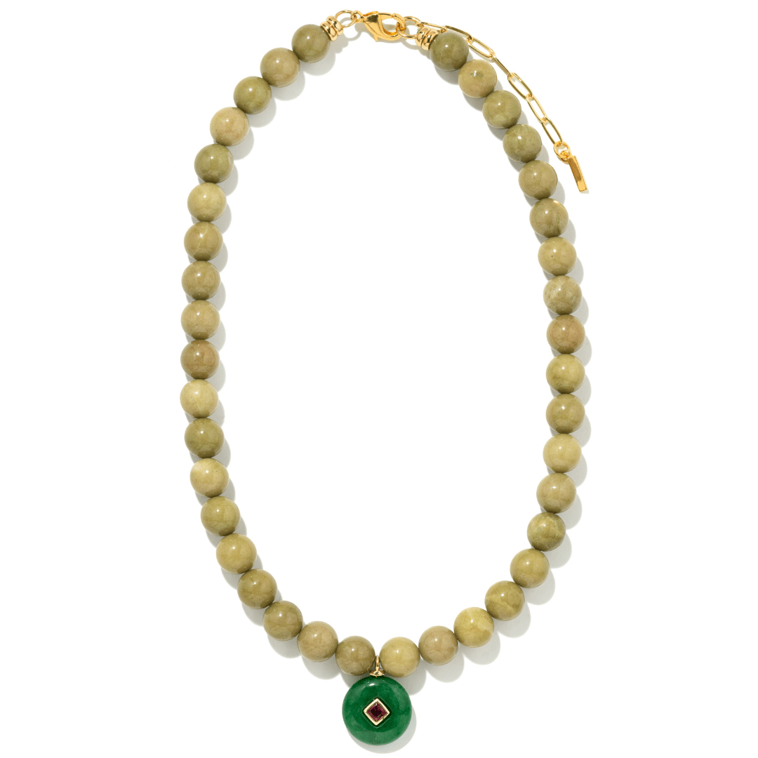GREEN ALXA GAIA NECKLACE - COLLARES - Malandra Jewelry - TC2434