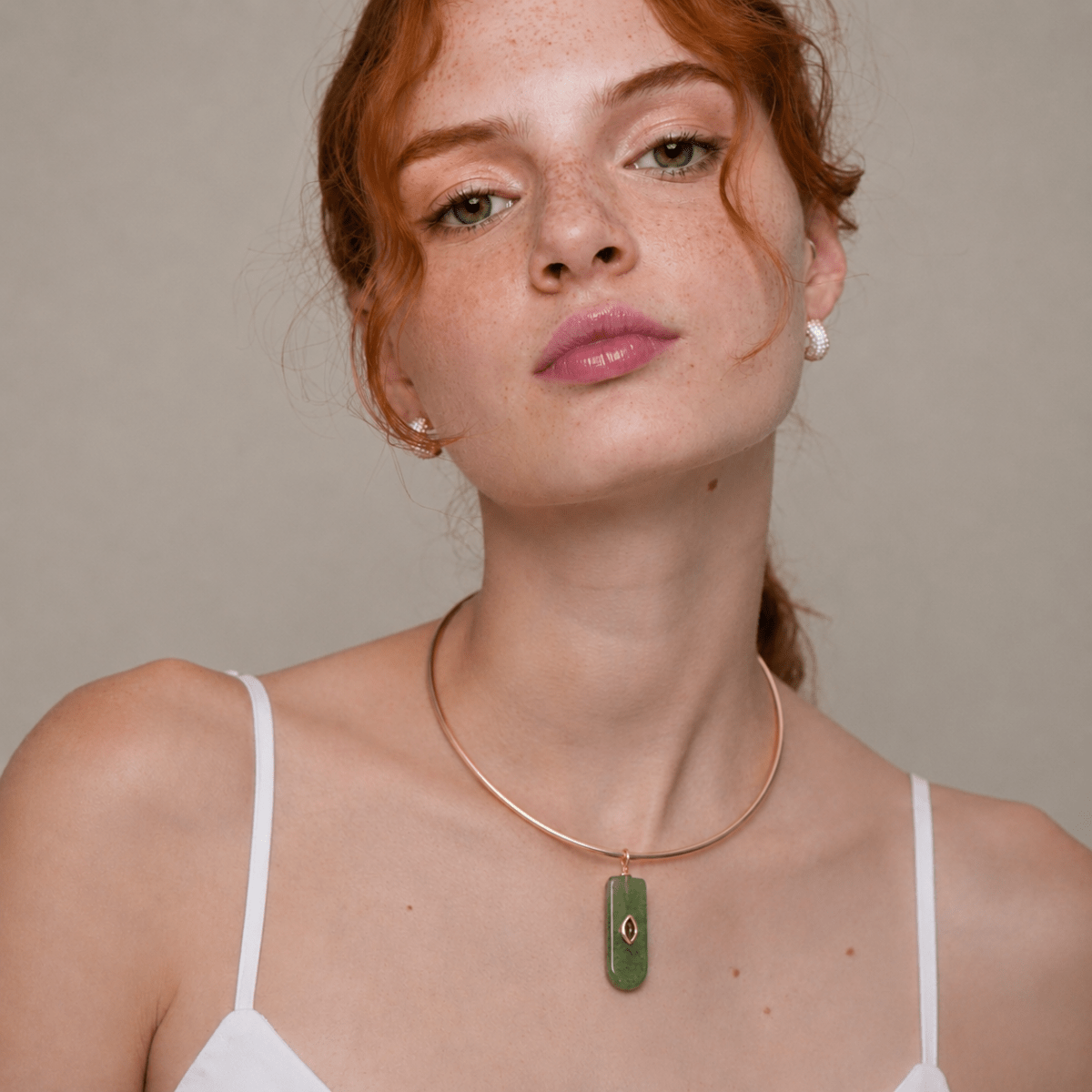 GREEN AVENTURINE GAIA CHOKER - COLLARES - Malandra Jewelry - TC2427