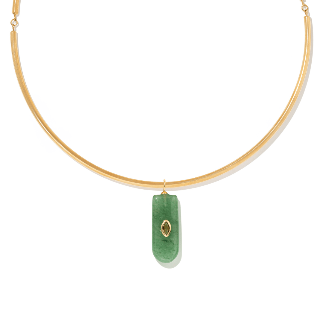 GREEN AVENTURINE GAIA CHOKER - COLLARES - Malandra Jewelry - TC2427