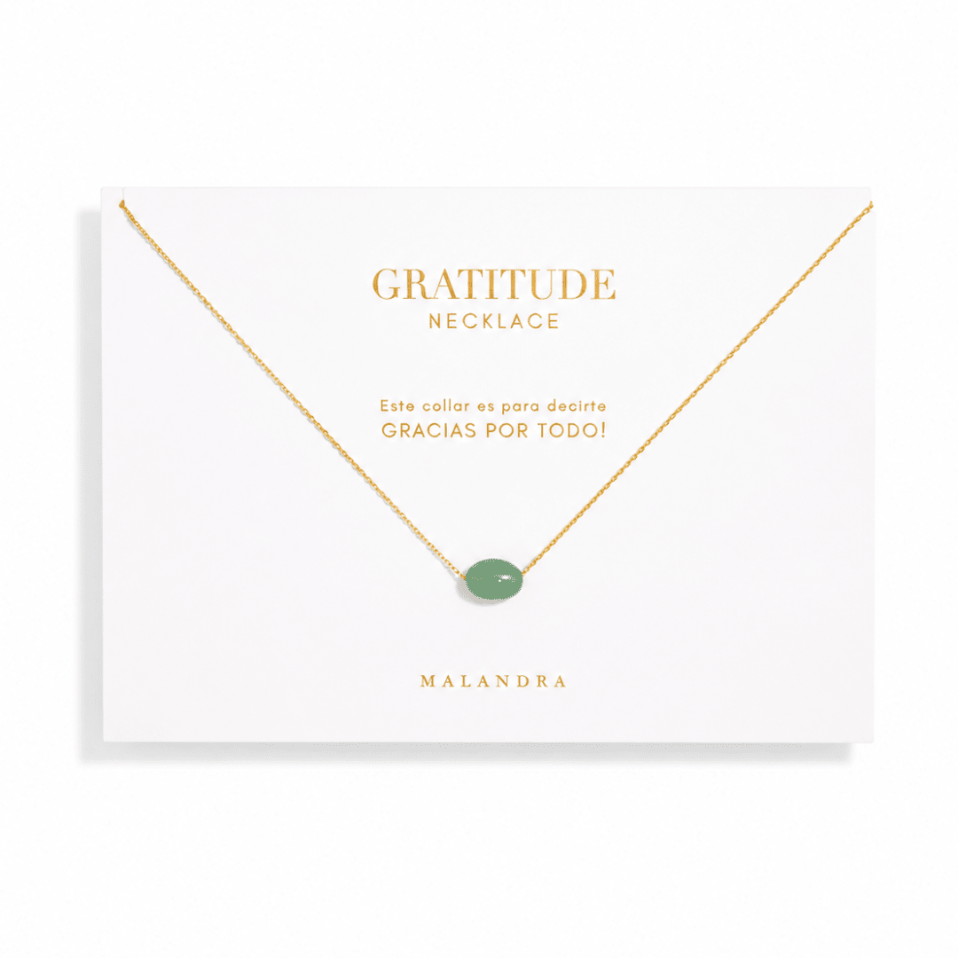 GREEN AVENTURINE GRATITUDE NECKLACE - COLLARES - Malandra Jewelry - TC885