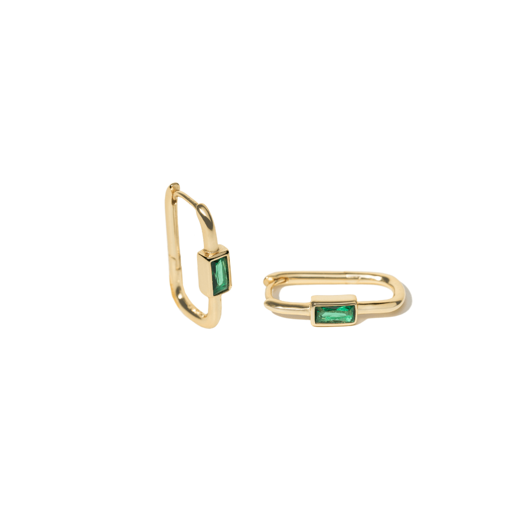 GREEN GLEAM HOOPS - ARETES - Malandra Jewelry - EAWA122 - AAE839 - G - 1
