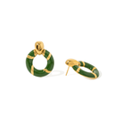 GREEN LUXE HOOP EARRINGS - ARETES - Malandra Jewelry - EUWA289-JDE0108018-GN