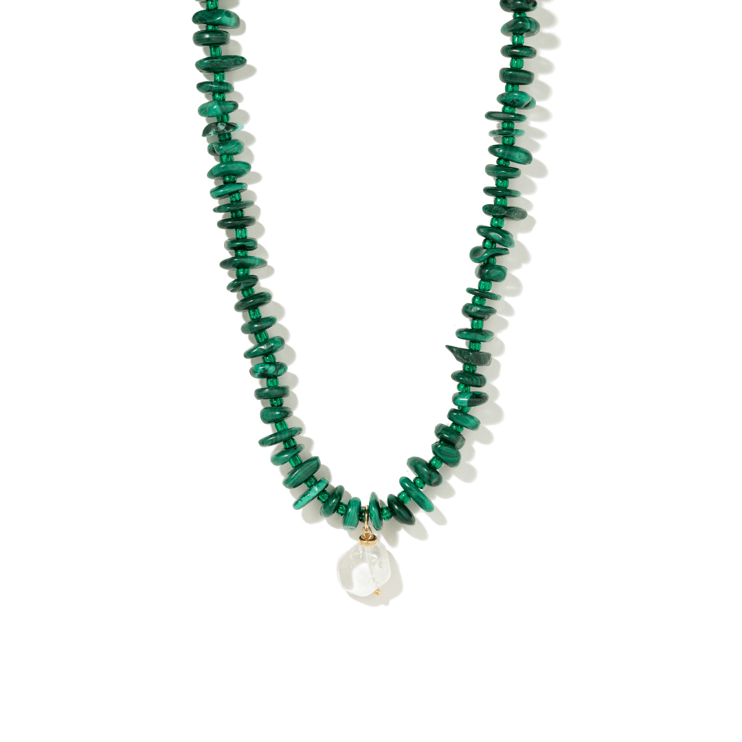GREEN MALACHITE TERRA NECKLACE - COLLARES - Malandra Jewelry - TC2103