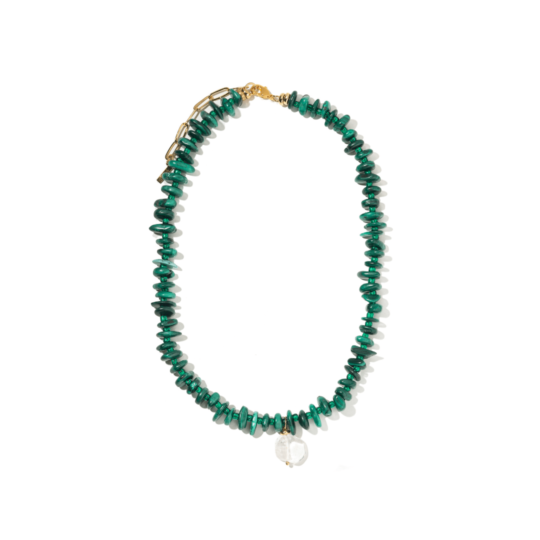 GREEN MALACHITE TERRA NECKLACE - COLLARES - Malandra Jewelry - TC2103